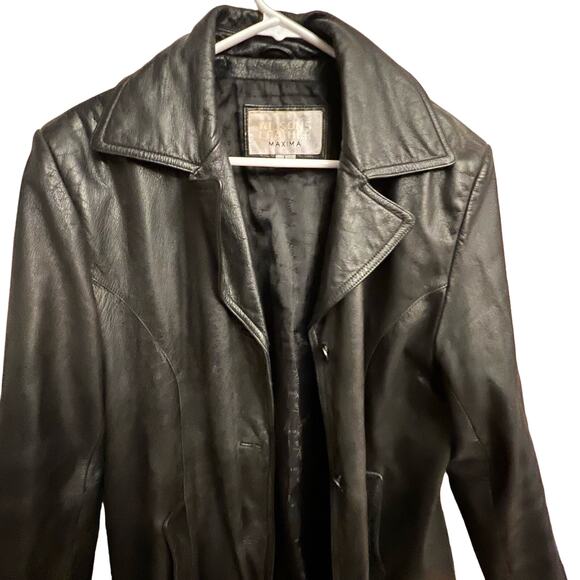 Maxima Wilson Leather Jacket Black Authentic Leather Size Large - Picture 6 of 14